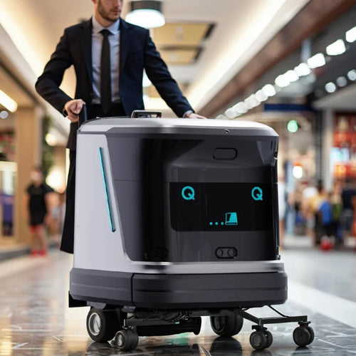 Commercial AI-Recognizing Robot Vacuum with Dual Mop Brushes for Restaurant Floor Cleaning