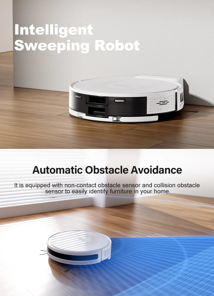 Purerobo K5 Robot Vacuum Cleaner 3-in-1 with 3KPa Suction Smart Gyro Navigation Automatic Sweep Mop for Home Cleaning Tuya App