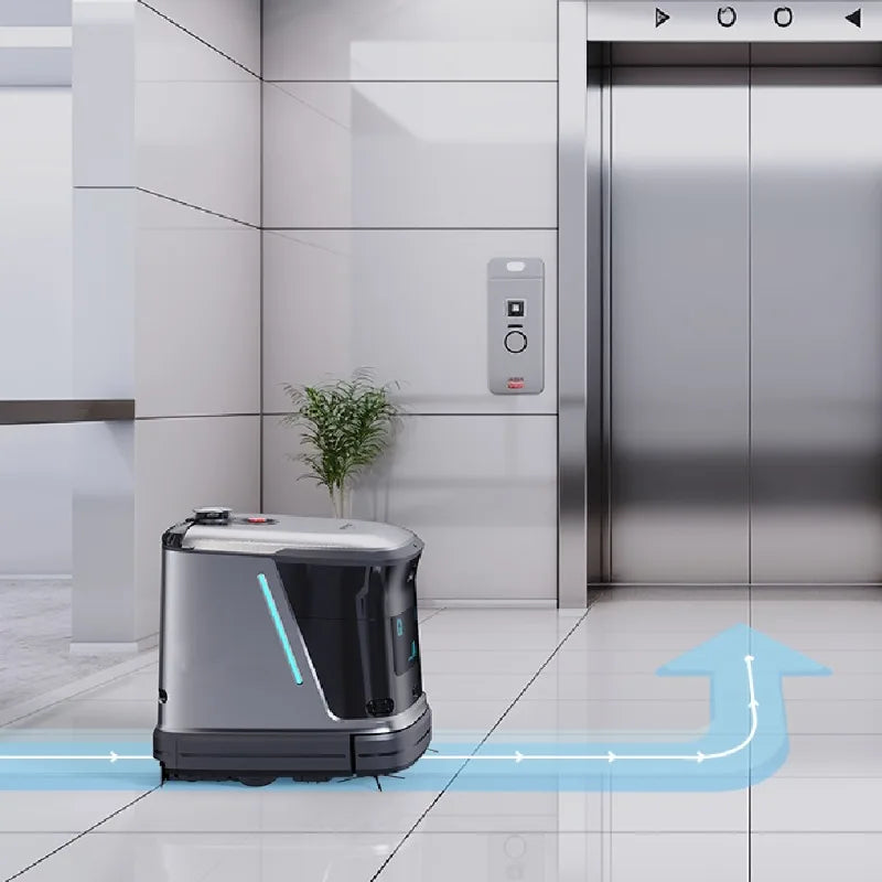 Commercial AI-Recognizing Robot Vacuum with Dual Mop Brushes for Restaurant Floor Cleaning