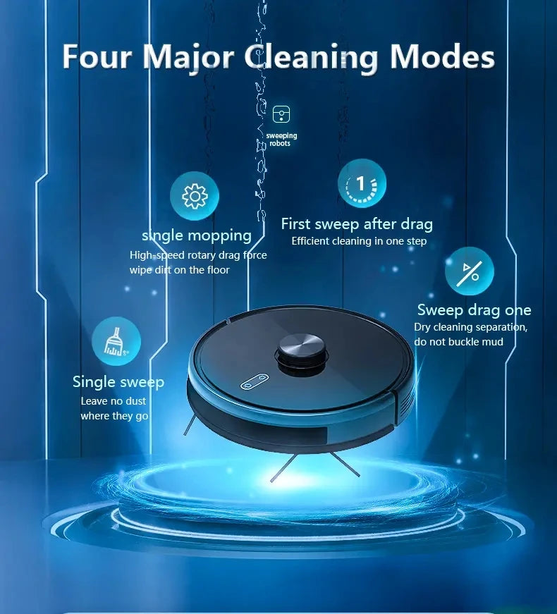 Light Robot Vacuum Cleaner, Pet Hair Carpet Mop, Self Emptying Vacuum&mop Robot With Advanced Laser Mapping
