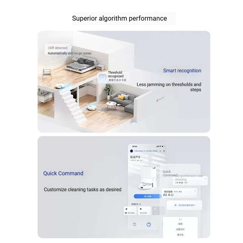 Roborock P10 Robot Vacuum and Mop, Self-Emptying Dock, Auto Mop Lifting, 5500Pa, Perfect for Hard Floors and Pet Hair